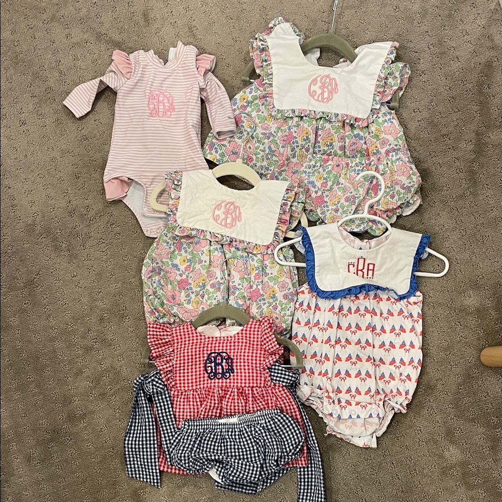 “CAB” monogrammed bundle for 3 month girl